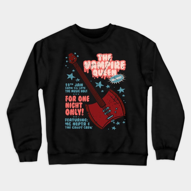 The Vampire Queen Music Poster Crewneck Sweatshirt by jharleyben